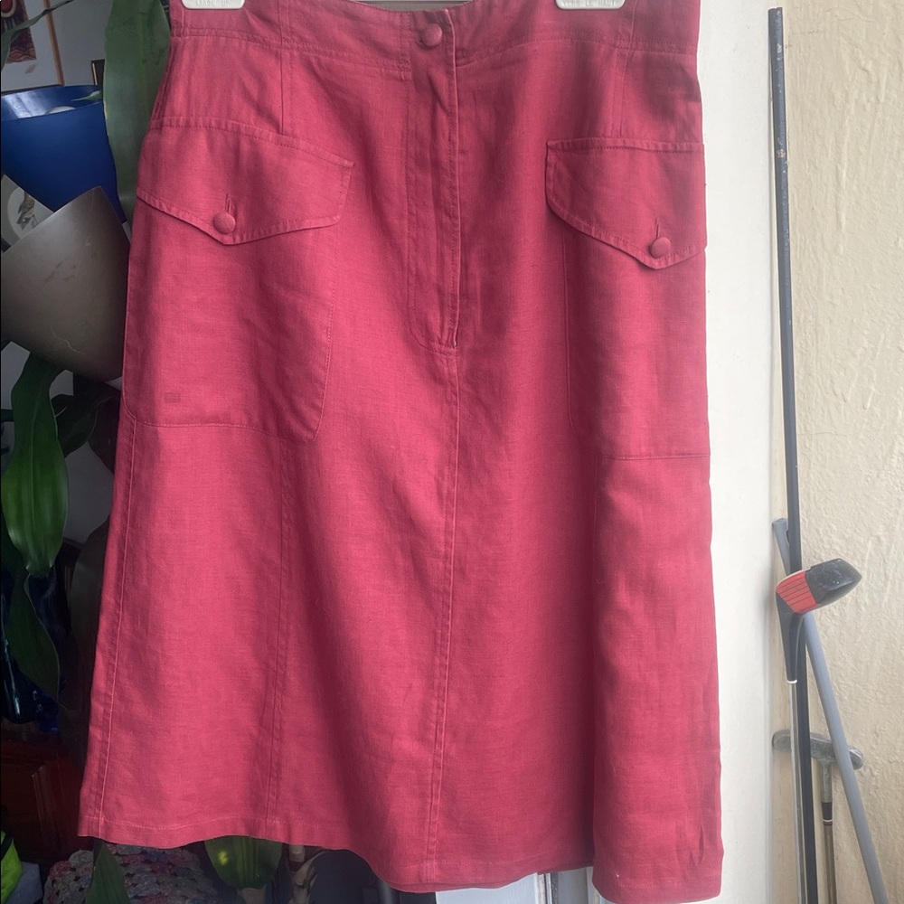 Vintage Laura Ashley Berry A-Line Skirt 💯 Linen
